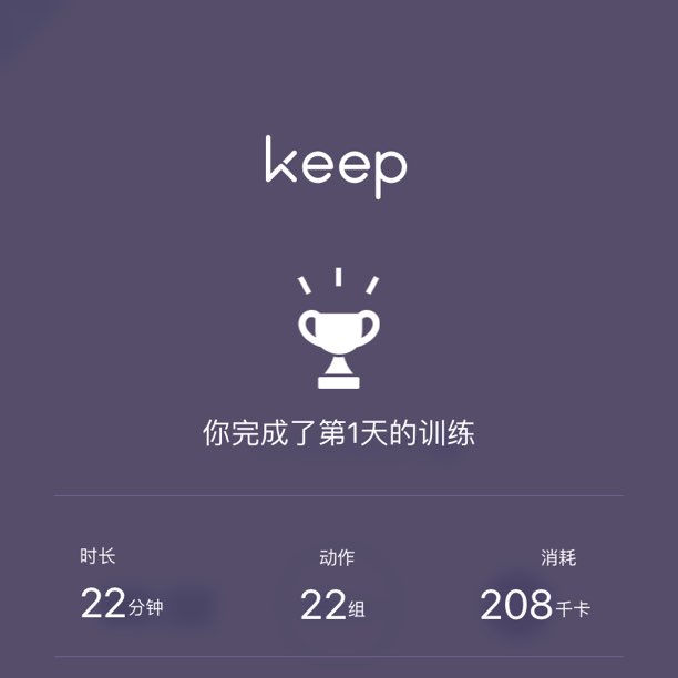 keep自由运动场 立即参与 完成hiit燃脂进阶第1次