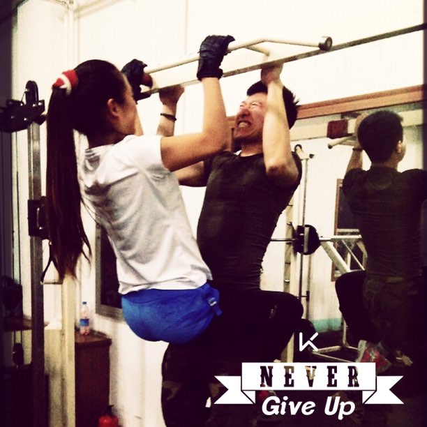 双人健身动作#come on ! never give u  !