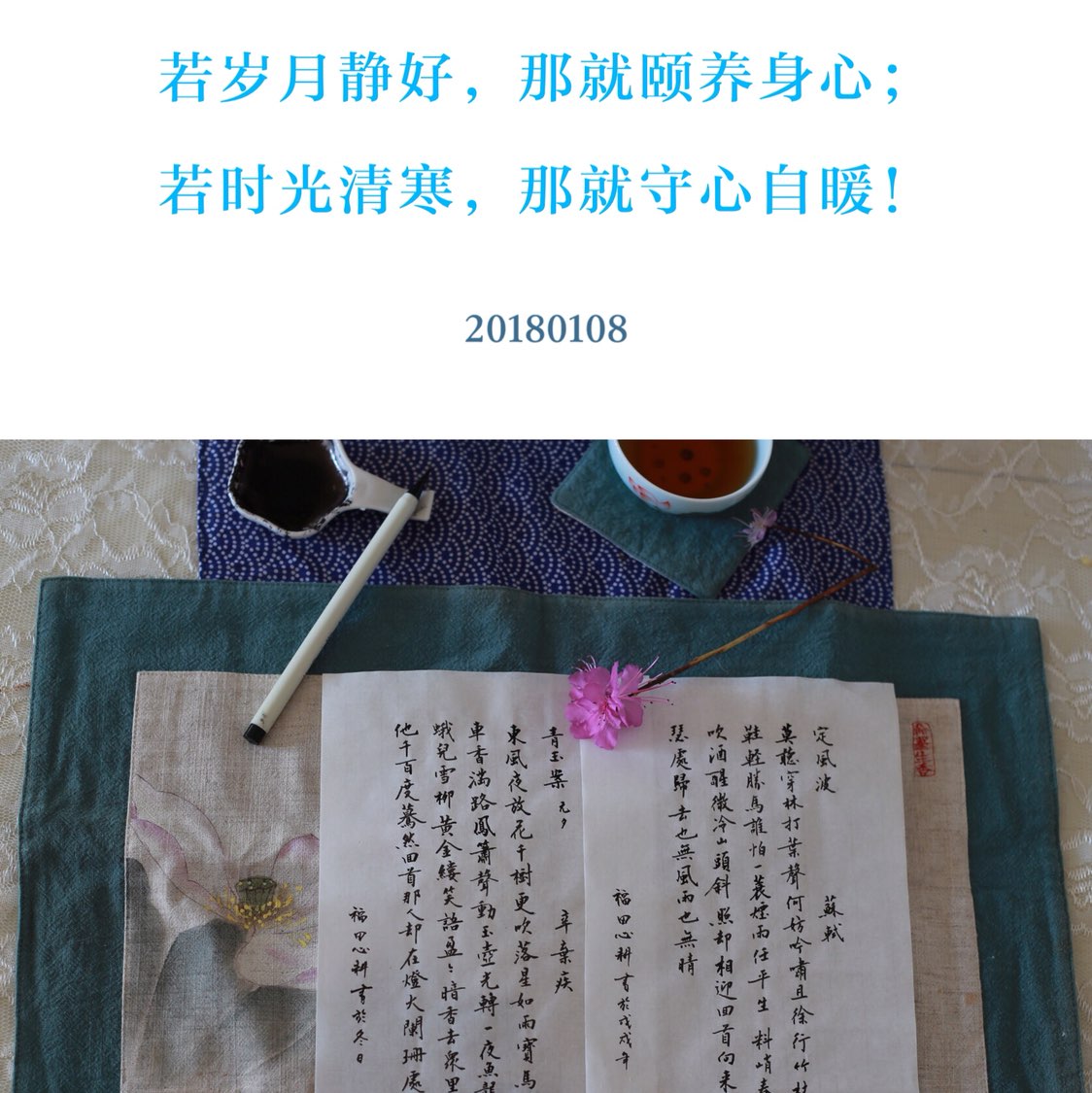 若岁月静好,那就颐养身心; 若时光清寒,那就守心自暖!