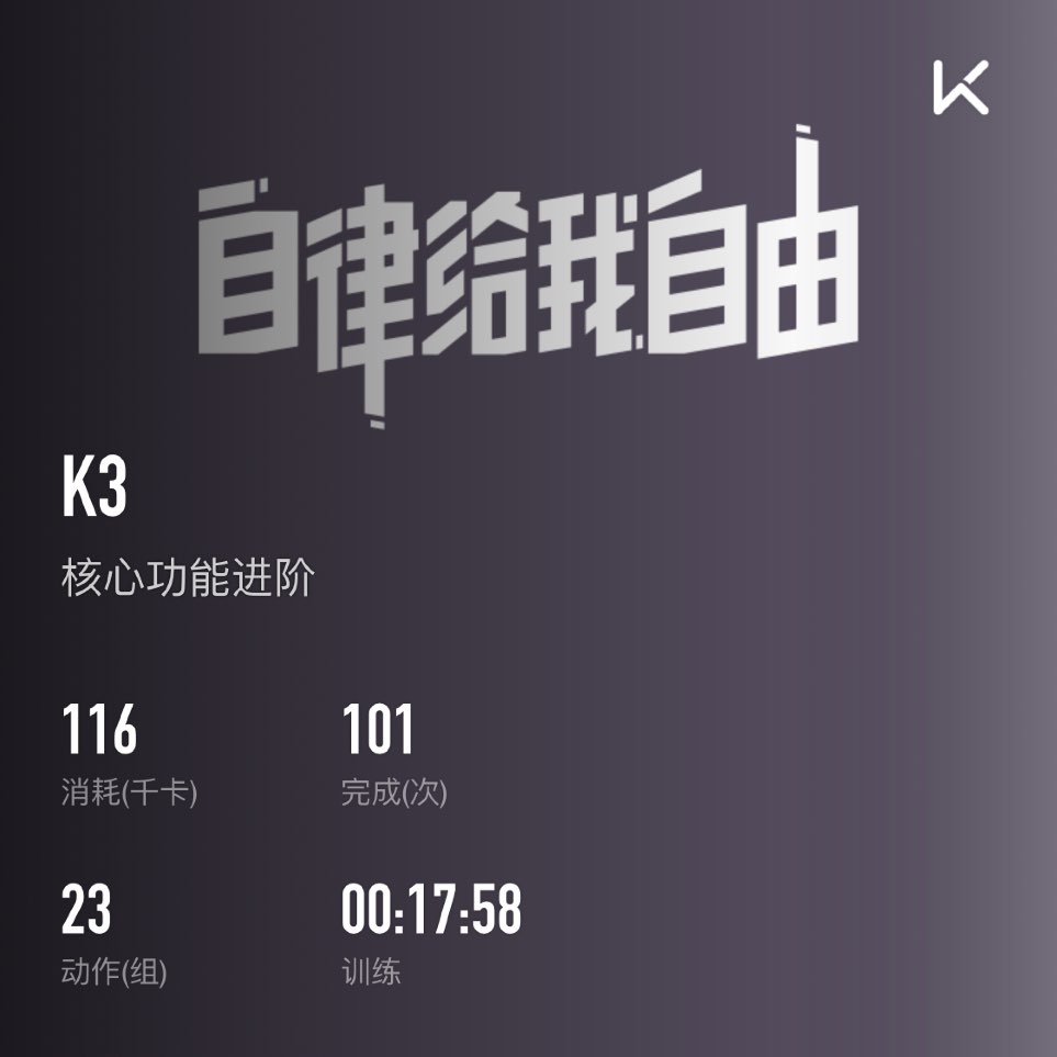 keep自由运动场# 立即参与  完成 核心功能进阶 第101次