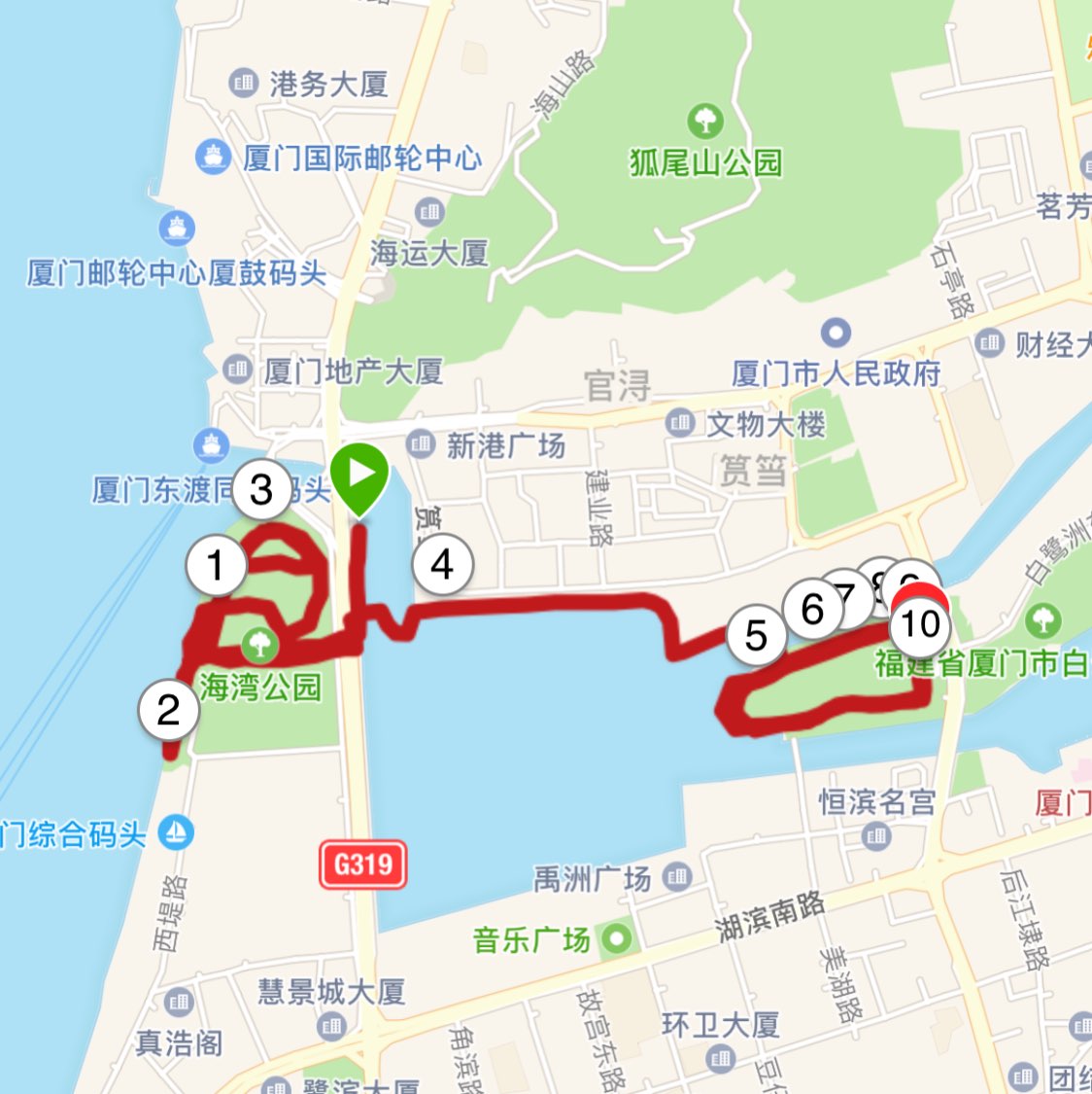 海湾公园落日,筼筜湖夜景,中国最美跑步线路