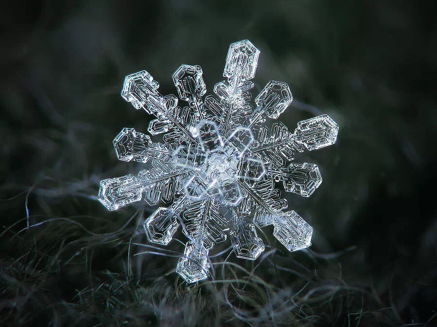 微镜头拍摄的雪花7615,晶莹剔透_keep