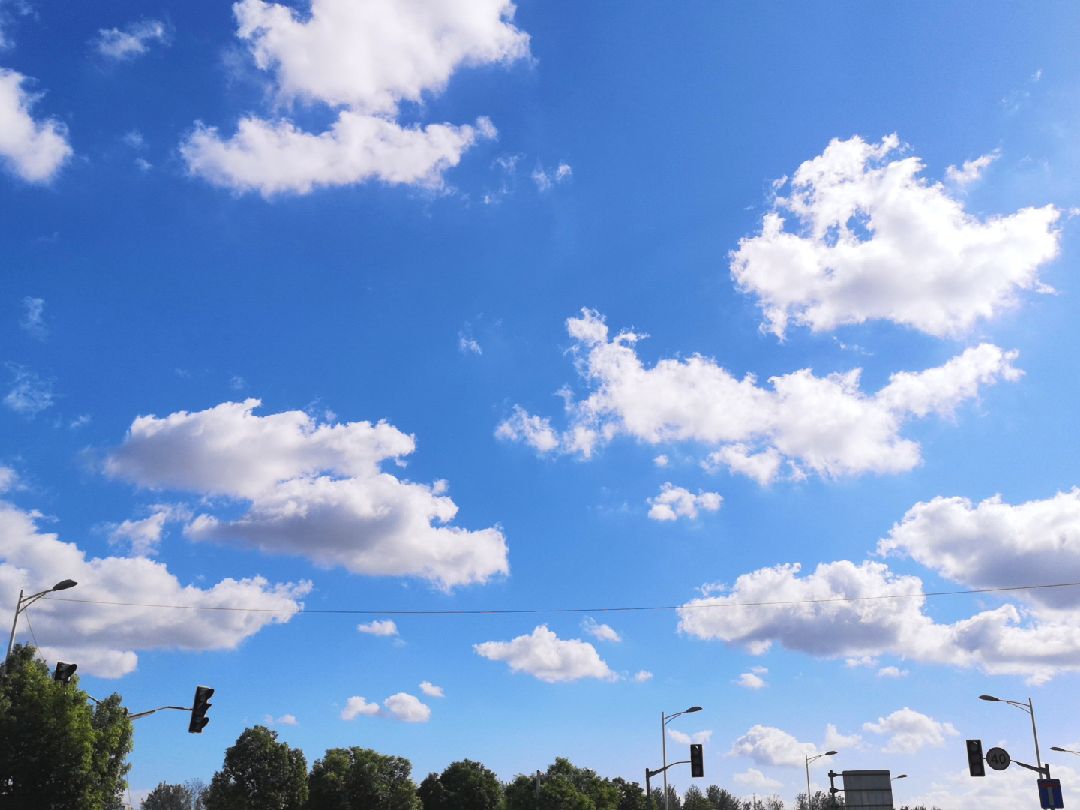 今天天气超好,晴空万里,天上的飞机都能看见!