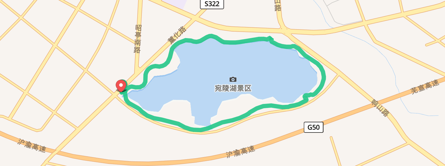 84公里, 1小时6分24秒  完成 宣城宛陵湖环线  用 live 模式实时分享