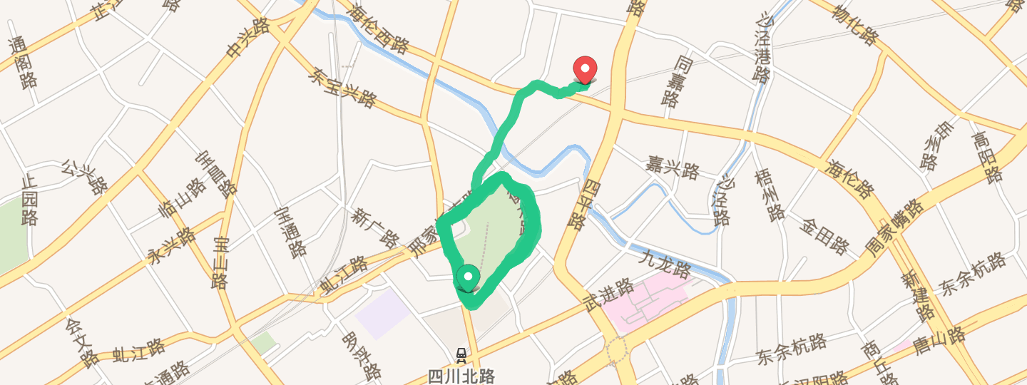 72公里, 30分4秒  完成 四川北路公园  用 live 模式实时分享跑步进展