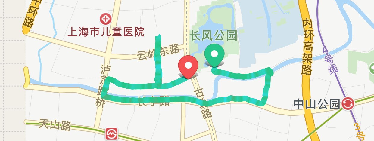 长风公园跑步路线图片