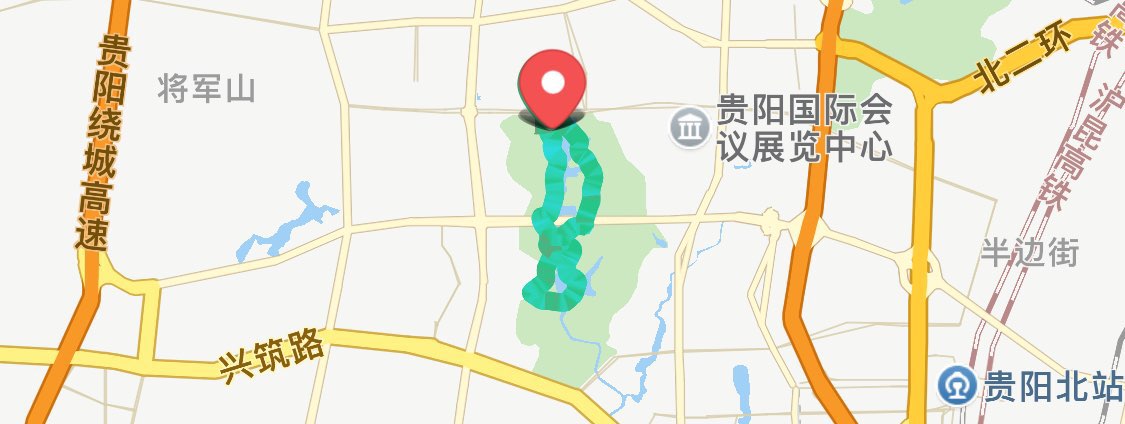 0公里, 1小時19分1秒 完成 觀山湖公園環線 達成當週目標 獲得了一