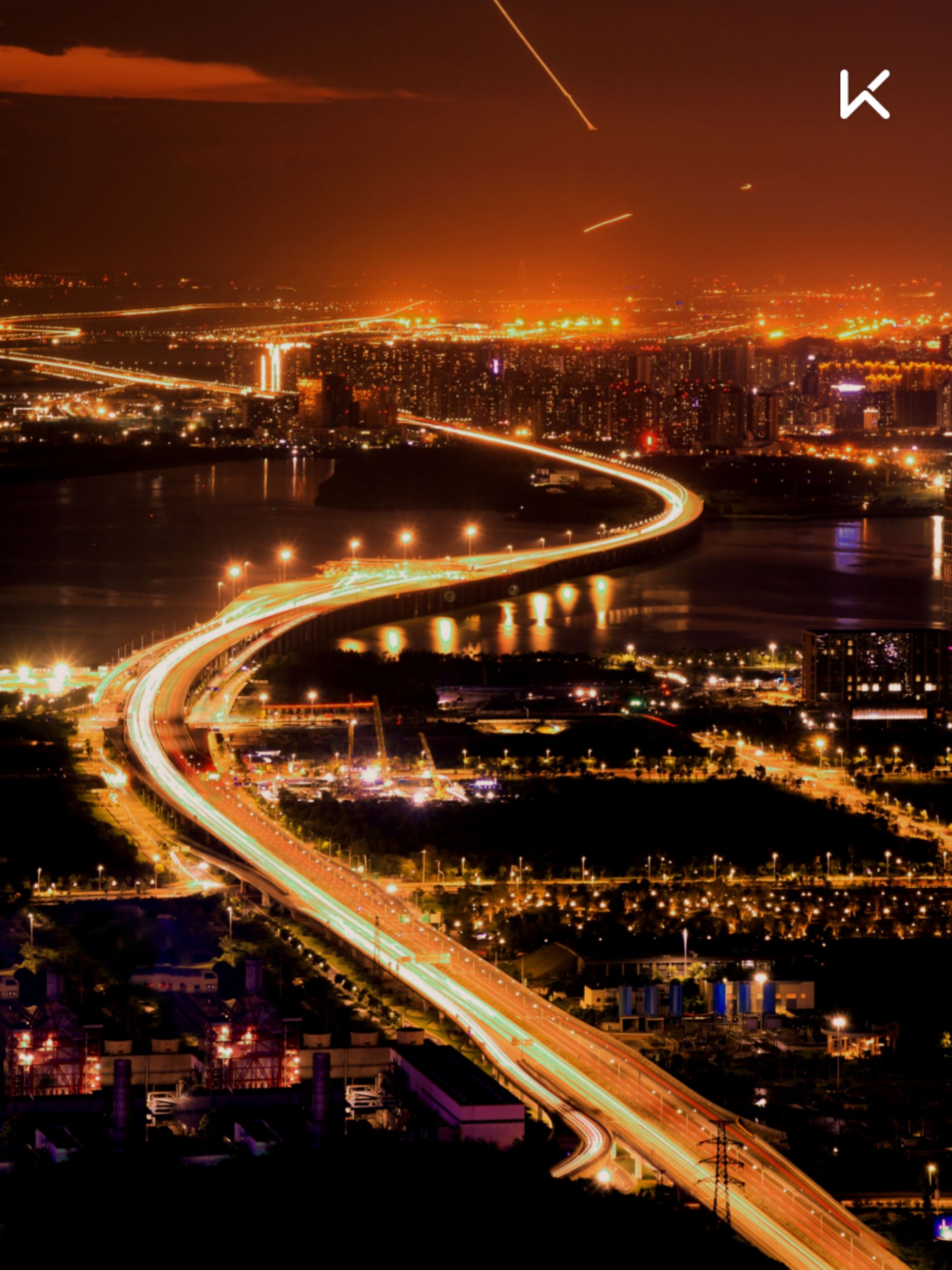 广深沿江高速夜景图片