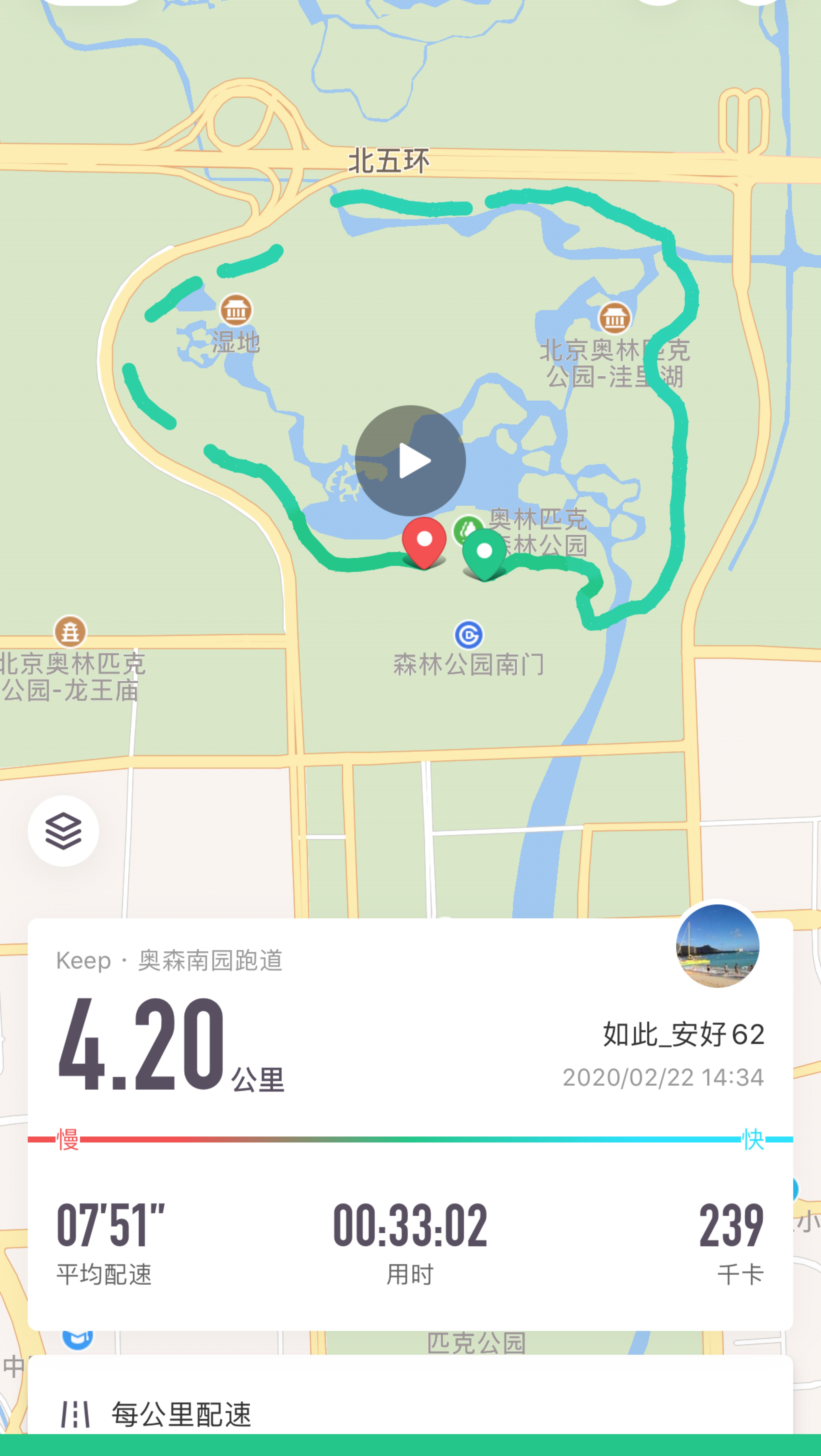 昨天第一天朝阳公园连续跑5公里 今天第二天奥森跑 加油加油努力 砥砺