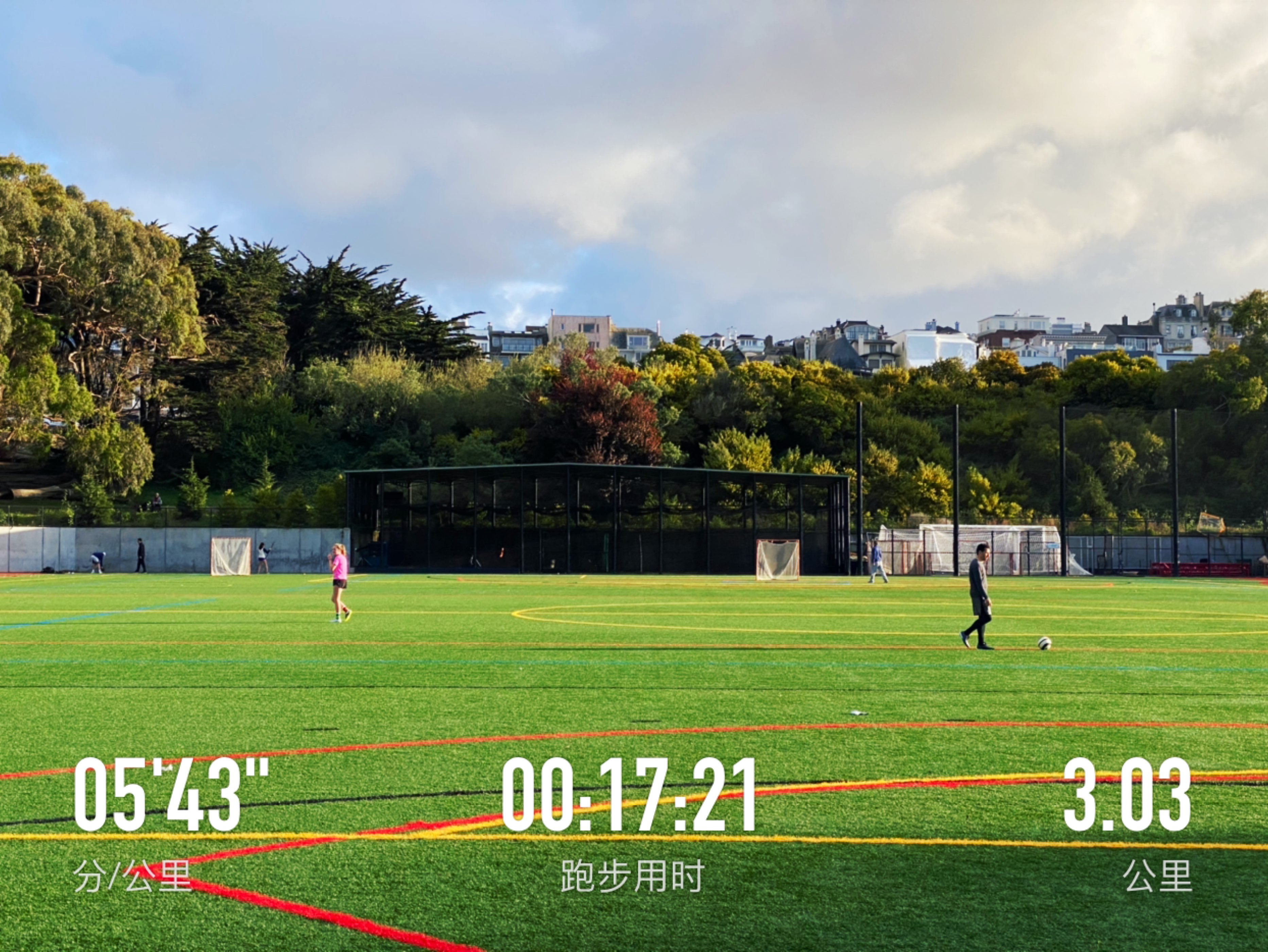03公里, 17分21秒  完成 alta plaza公园环线  参与 3 月跑量挑战
