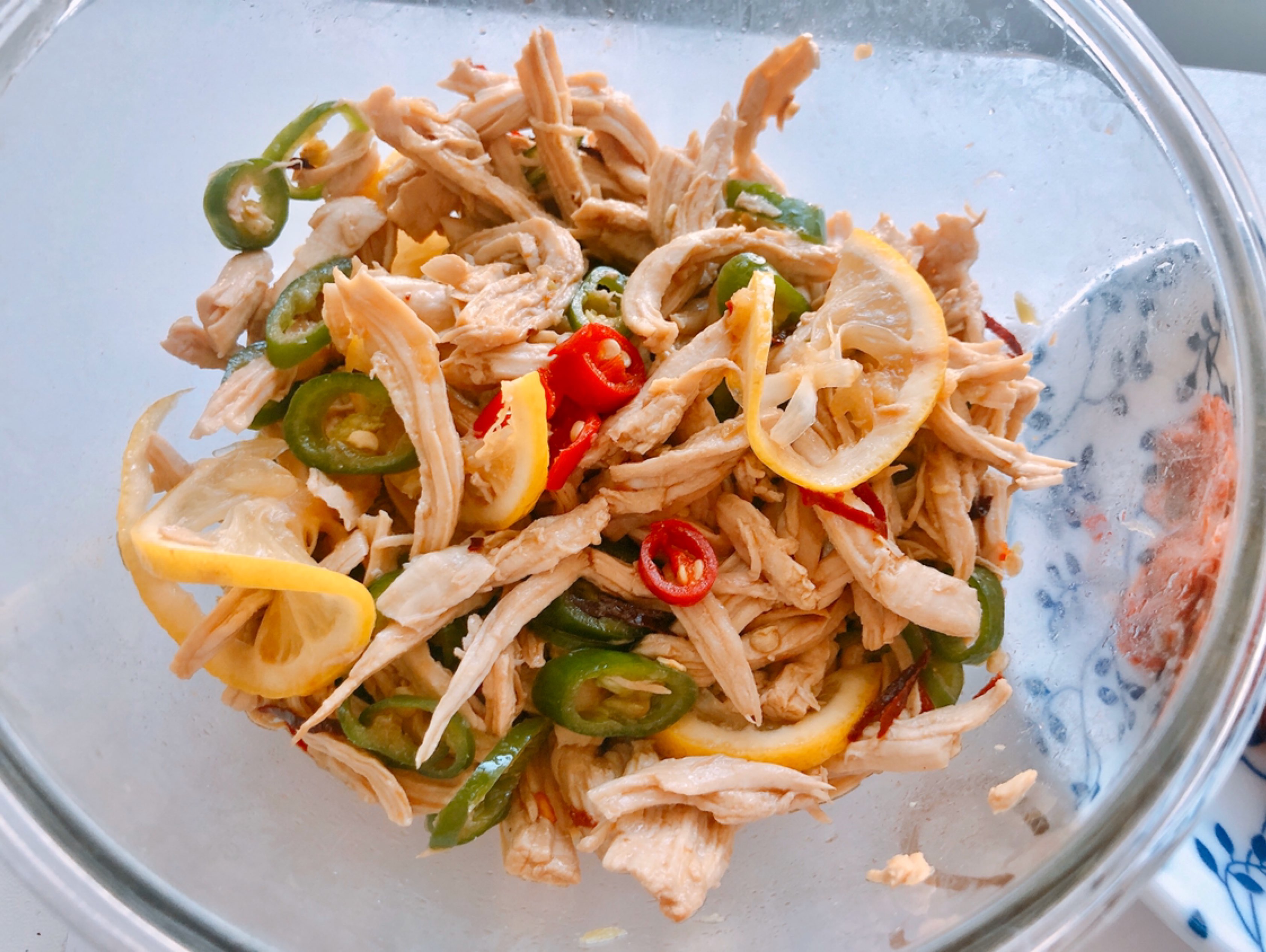 第17天今天低脂的一天,柠檬鸡丝百吃不厌啊