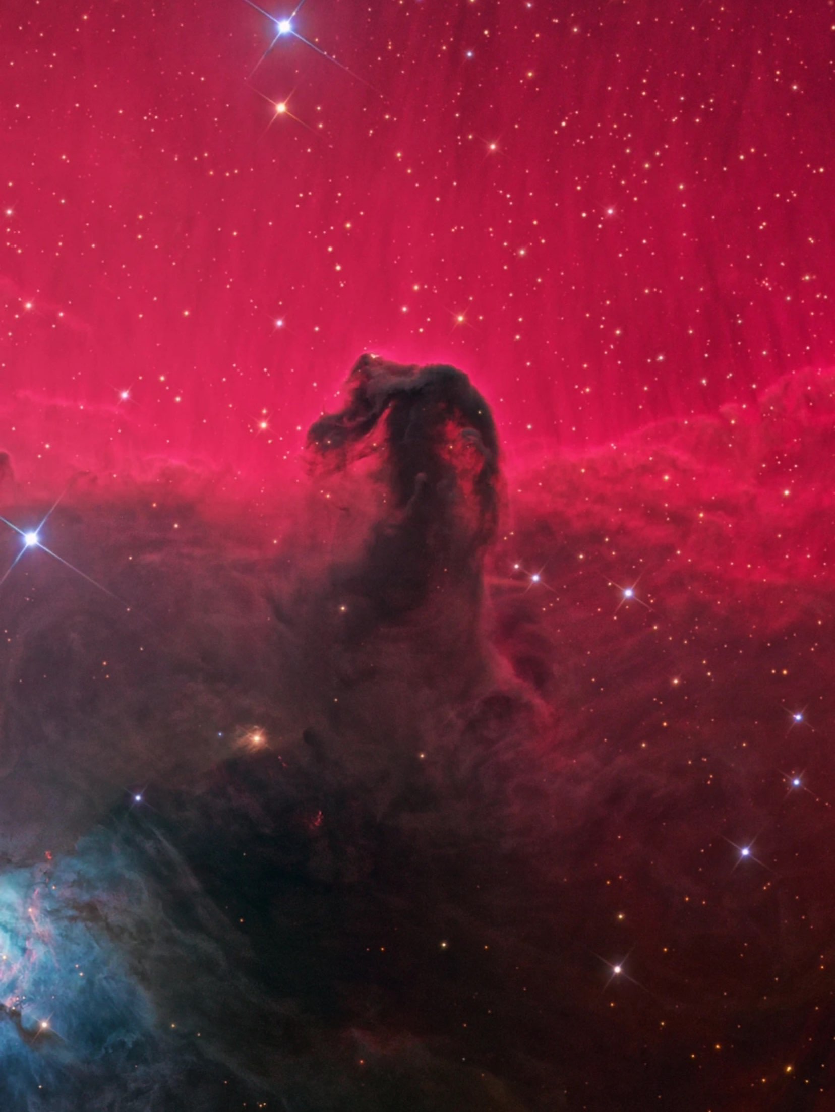 了一些,一字马还有半砖可以下去了 这赤热的红光和暗黑的马头星云真美