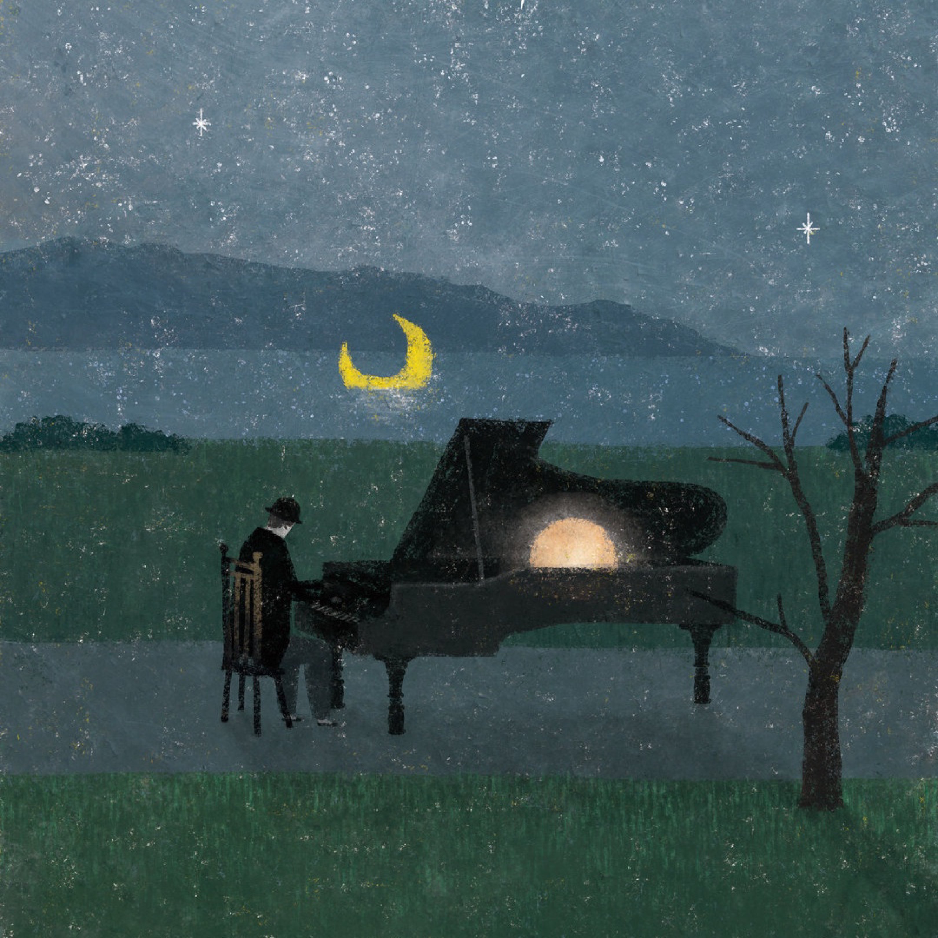 还会响起钢琴的声音就像这寂静的夜晚常有的情景可在