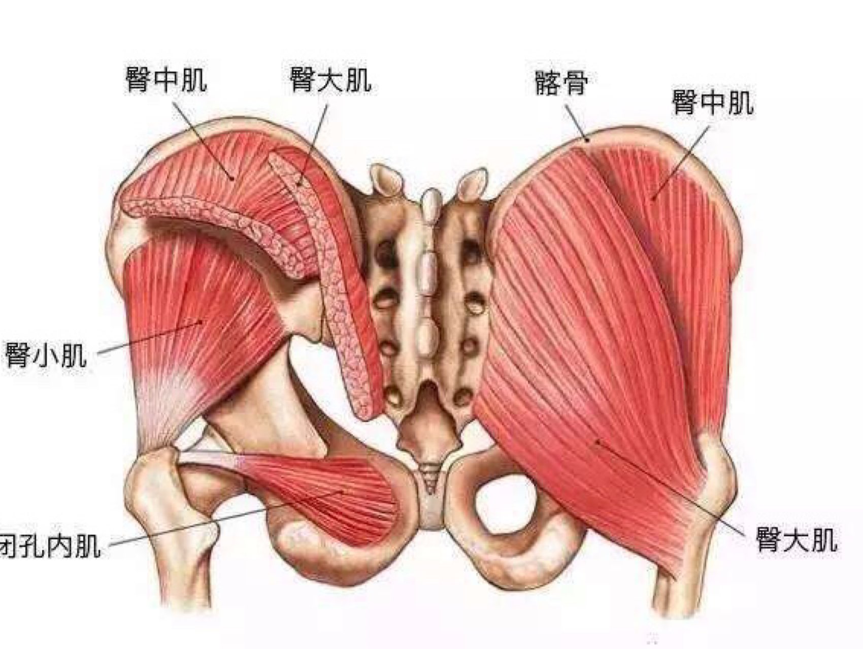 臀部肌肉的重要性:1:臀部肌肉双侧紧致会导致,骨盆的后倾,骨盆后倾会