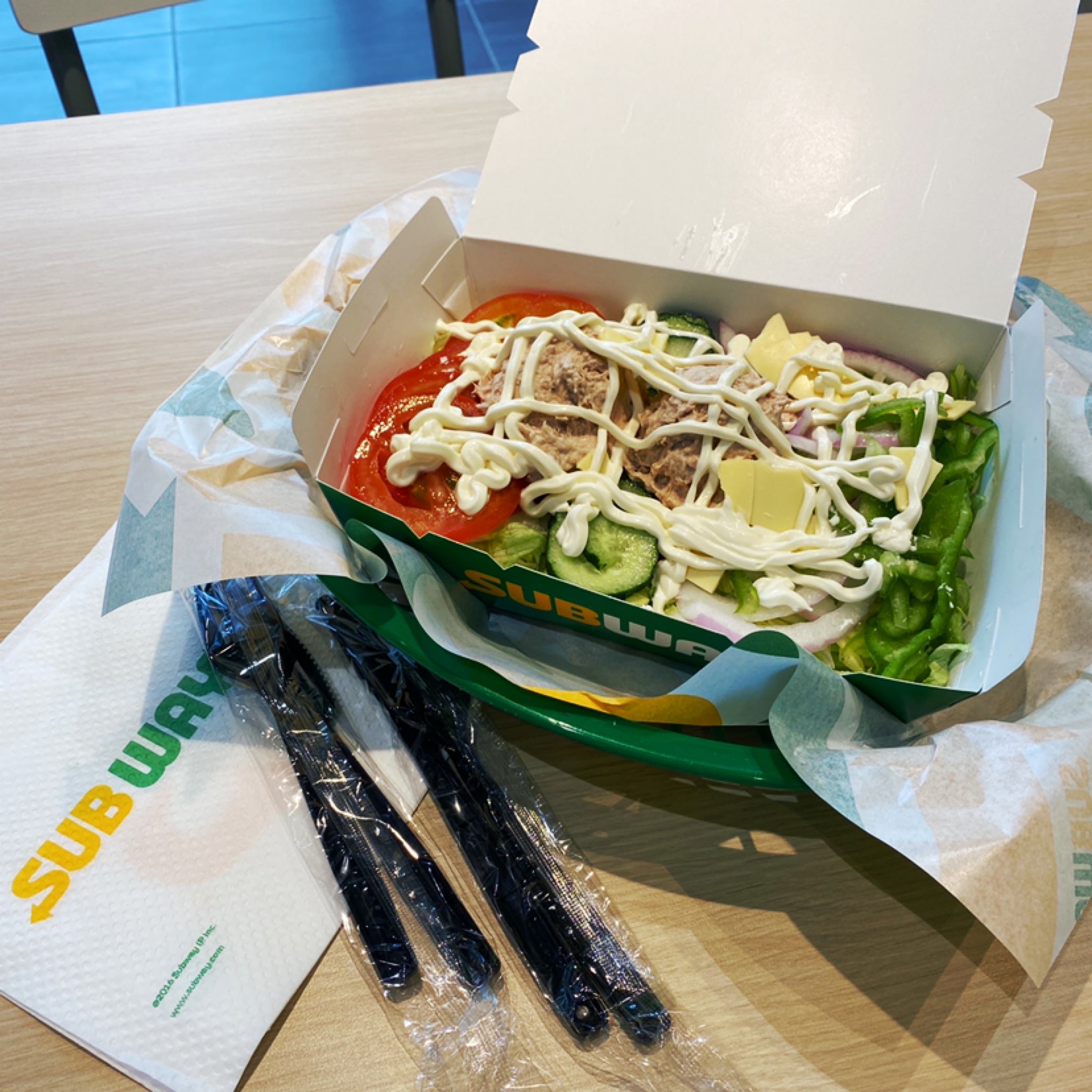 中餐打卡 赛百味的金枪鱼沙拉  不得不说赛百味还是很减肥的 就是今天