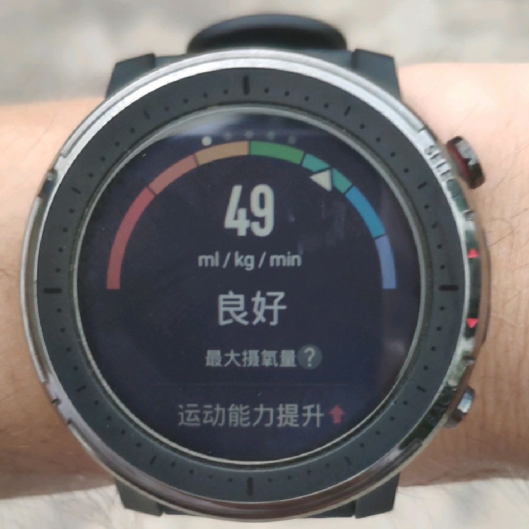 腿不酸了,中等强度te3.5轻松驾驭,最大摄氧量 1,配速终于跑进六分内