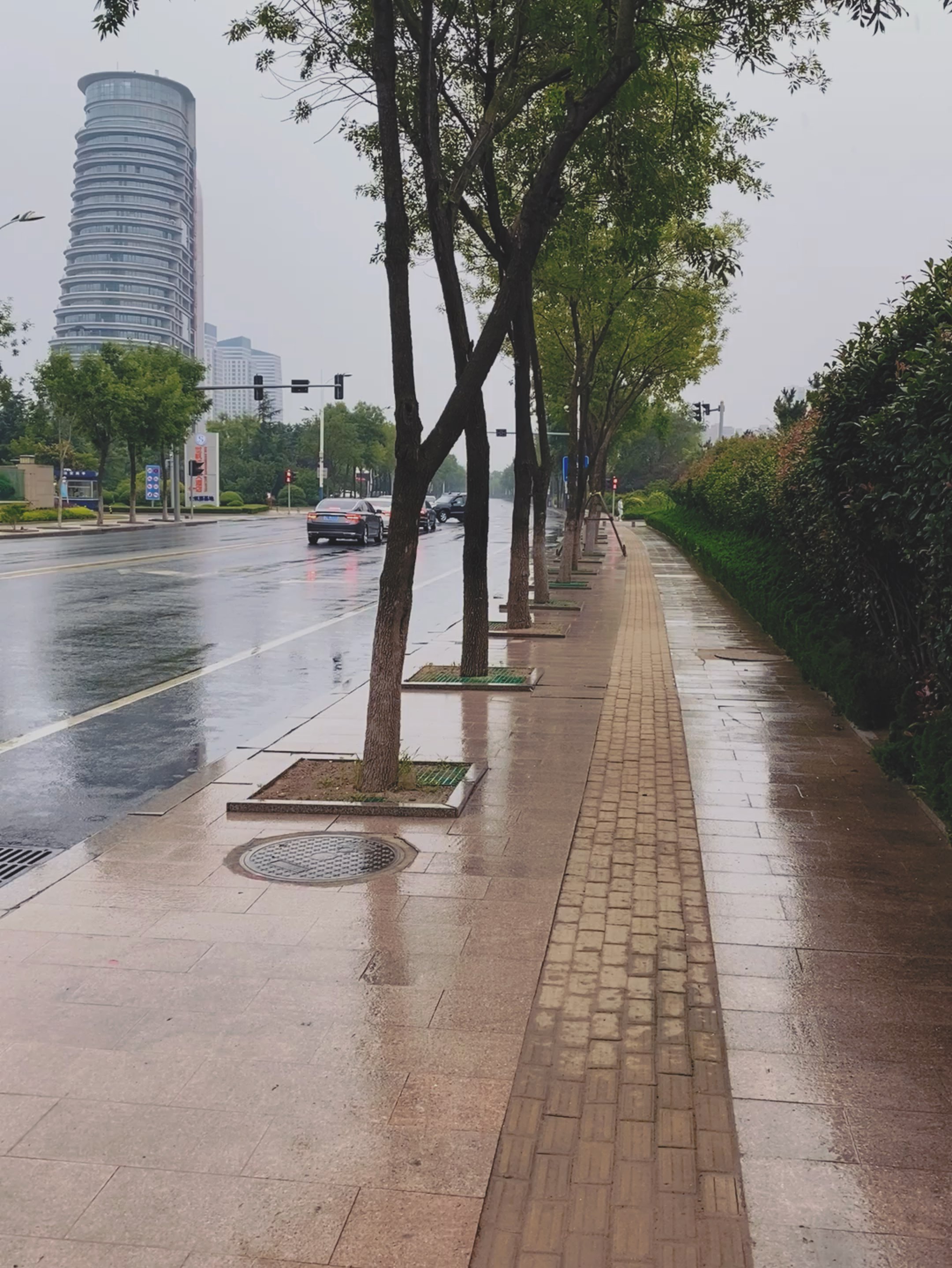 走在下雨的路上的图片图片