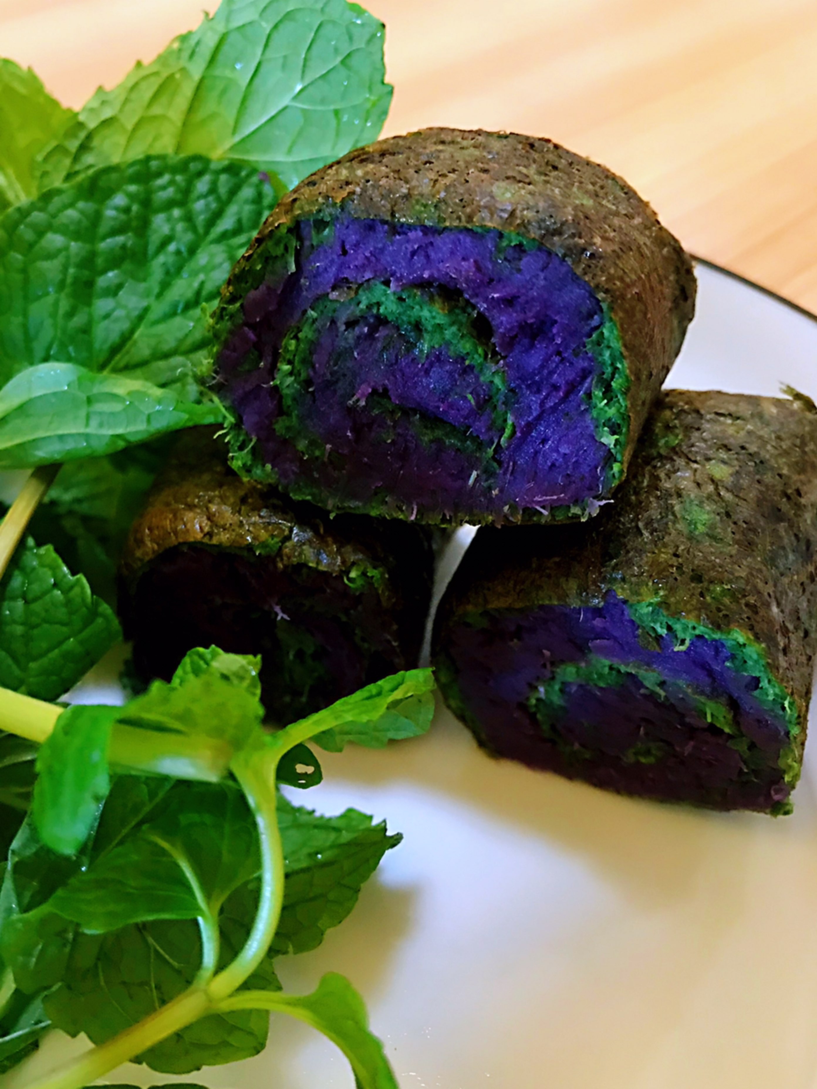 [酷]分享一个紫薯菠菜卷的做法,妈耶_keep