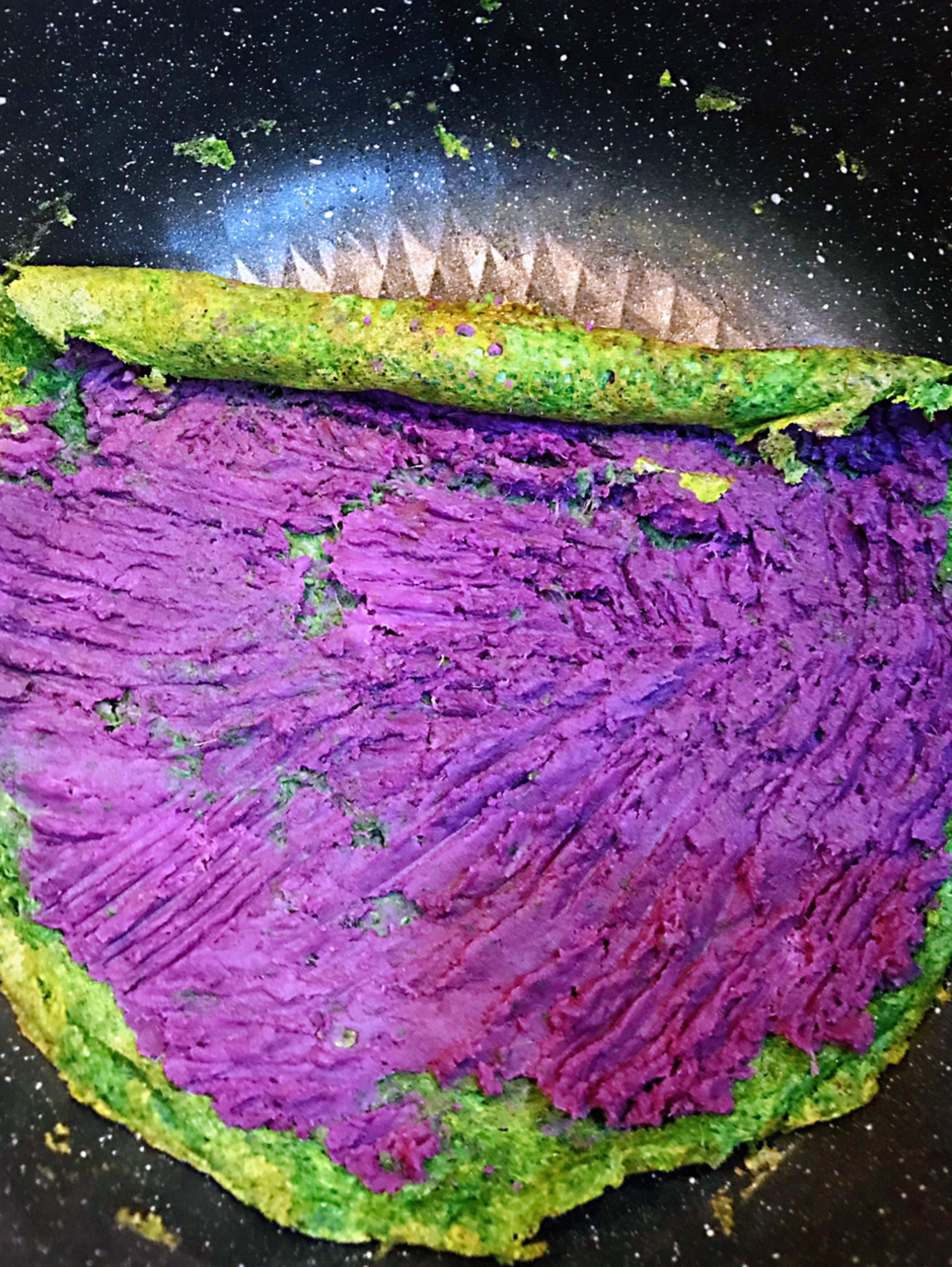 [酷]分享一个紫薯菠菜卷的做法,妈耶_keep