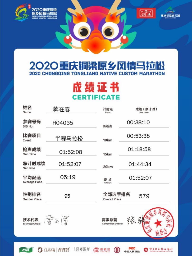 除了两个朋友我们四个都pb了并且都超越自己预期的目