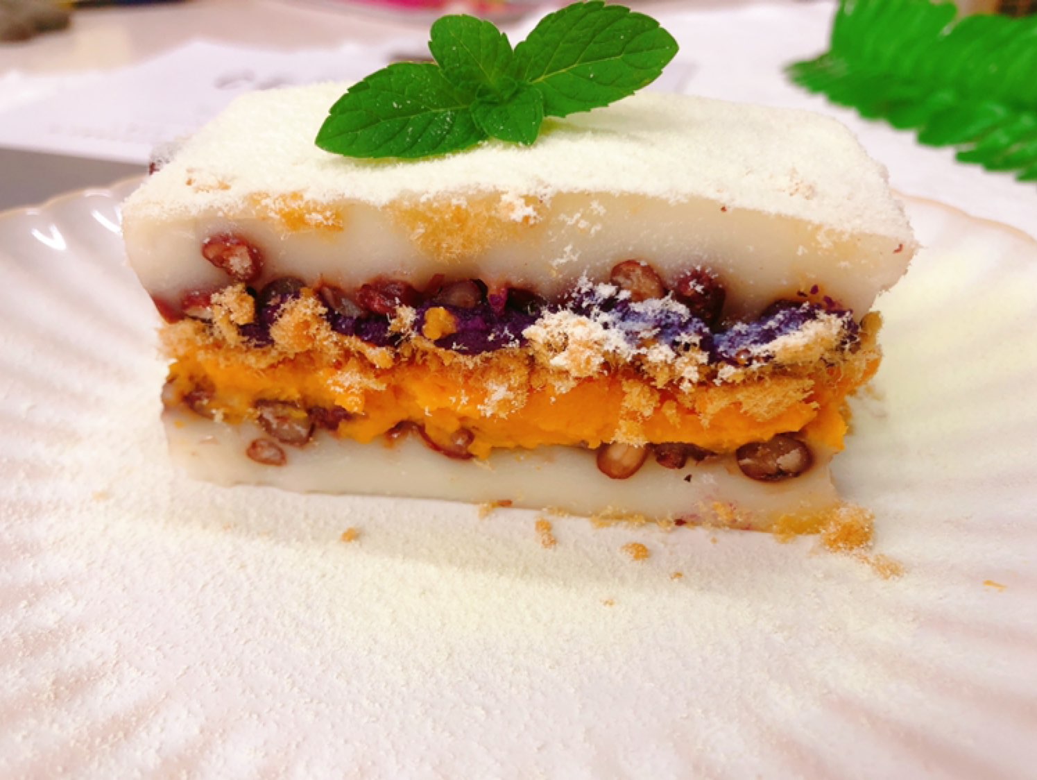 终于安排上了【奶香软糯双色糯米糕】无糖版