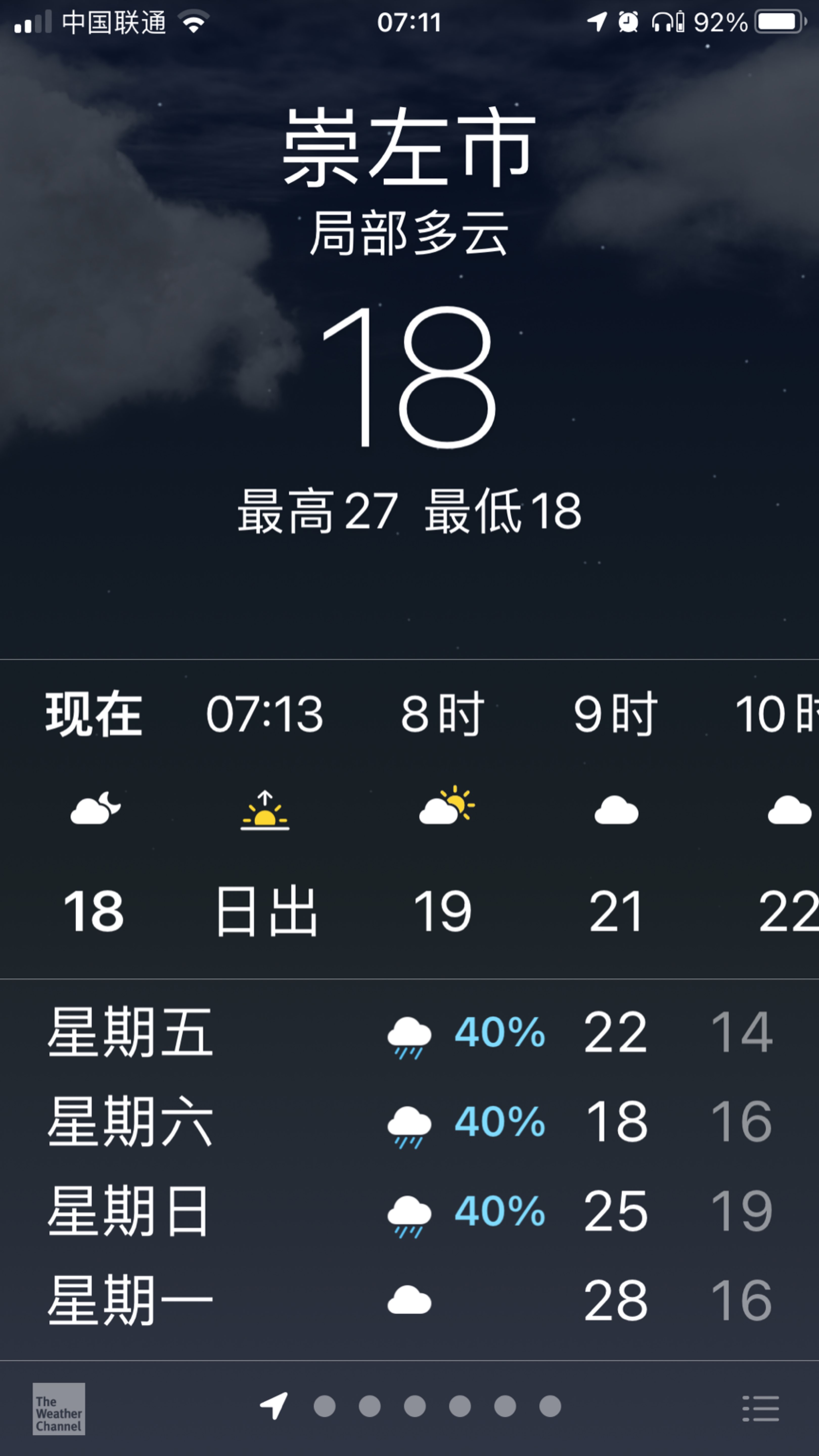 18度的气温,好天气
