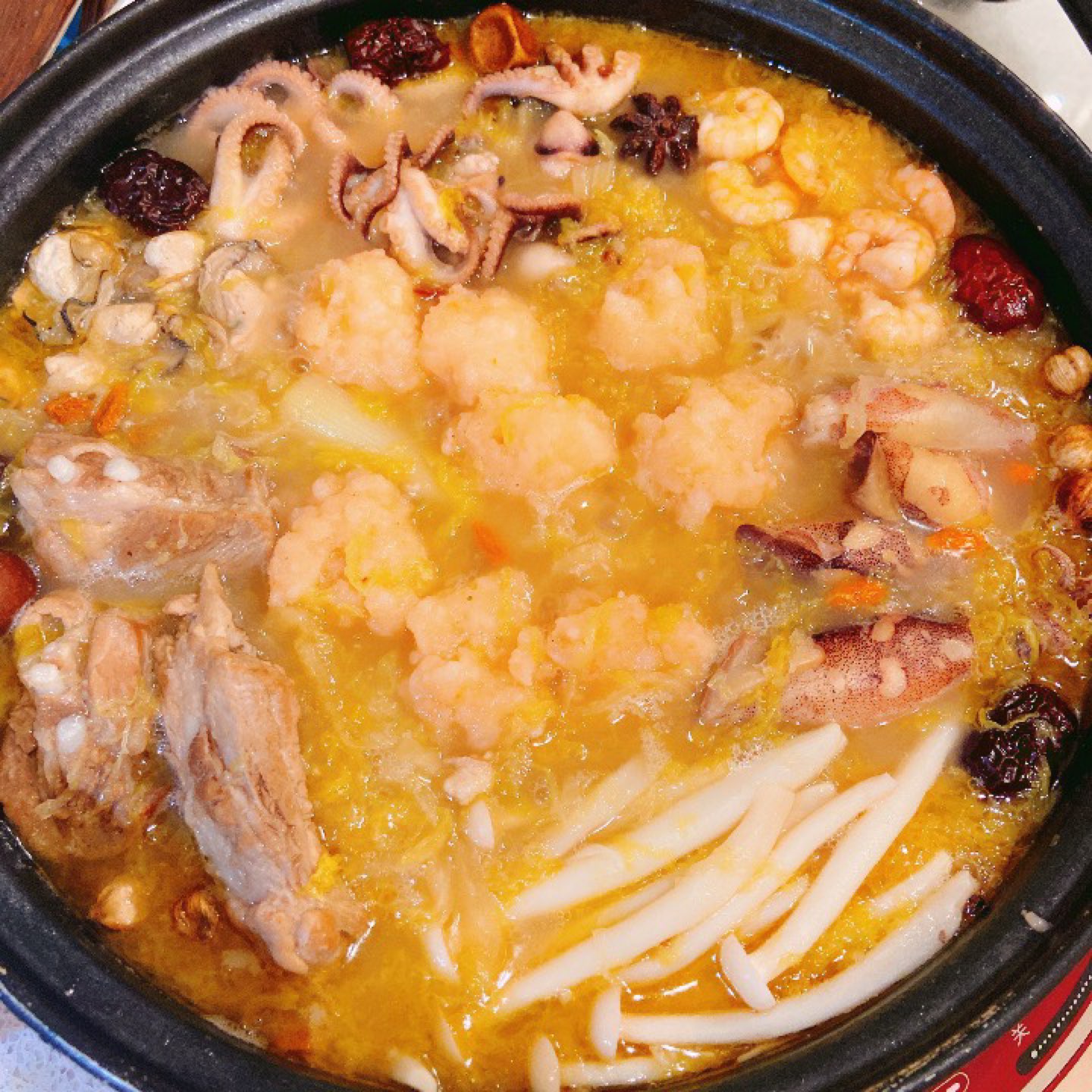 海鲜酸菜排骨锅跑步23公里打卡