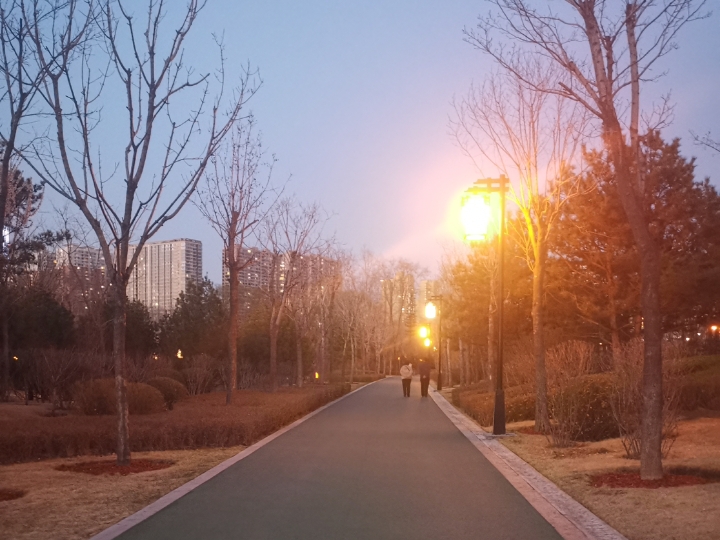 迎澤公園的第一次夜跑